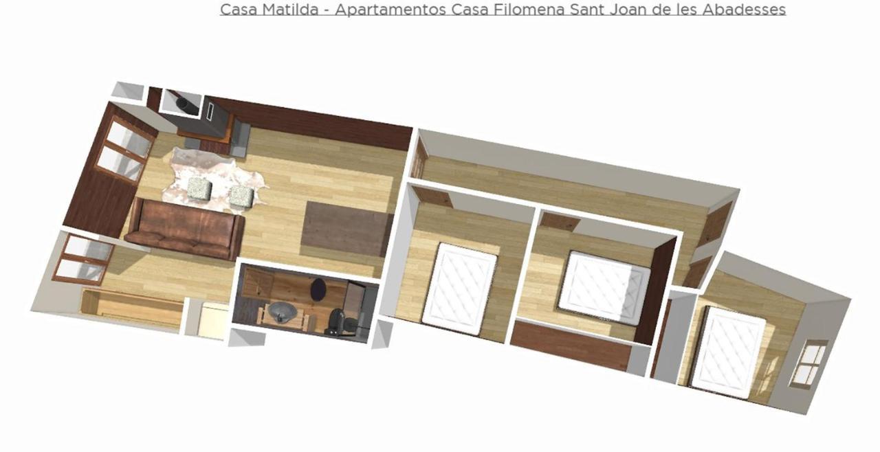 Casa Matilda - Apartamento Con Chimenea, Vistas, Rustico-Elegante En El Centro Sant Joan de les Abadesses Eksteriør bilde